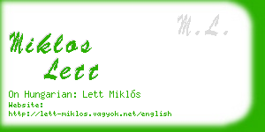 miklos lett business card